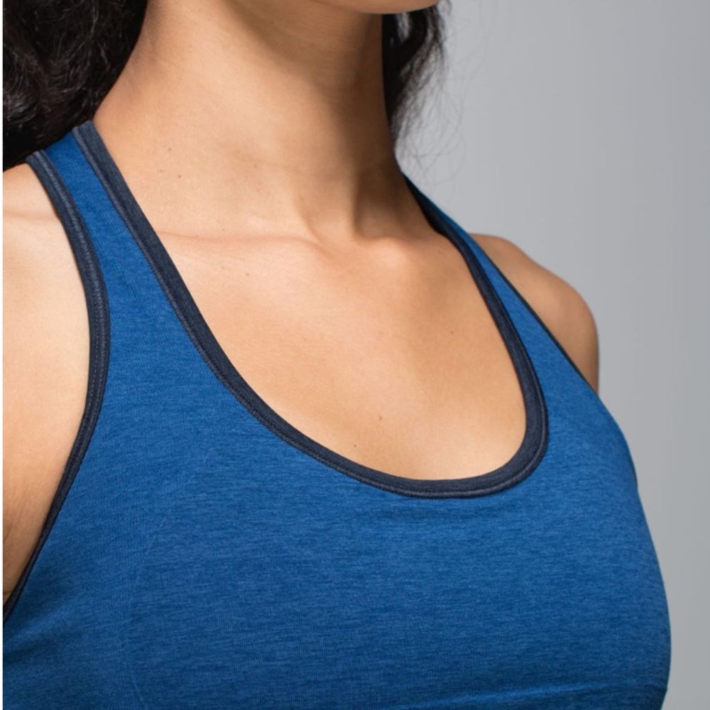 Lululemon Ebb & Flow Racerback Tank  Heathered Rugged Blue/Heathered Inkwell 6 - Picture 4 of 16